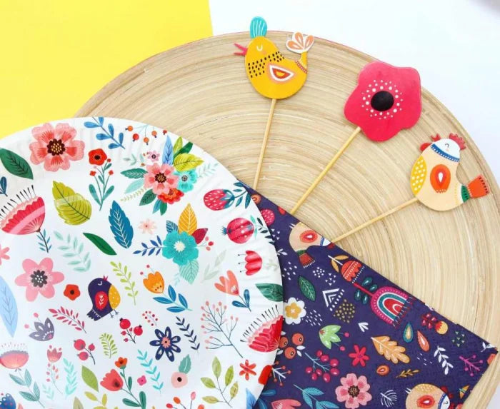 Serwetki papierowe „Lato – Baw się dobrze” z kwiatowym nadrukiem | 33 x 33 cm 20 szt.