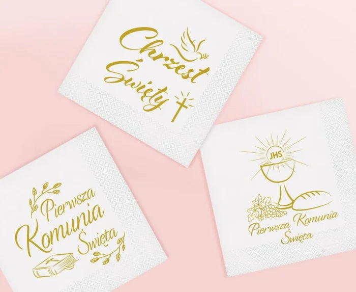 Serwetki papierowe na Pierwszą Komunię Świętą | 33 x 33 cm 20 szt.