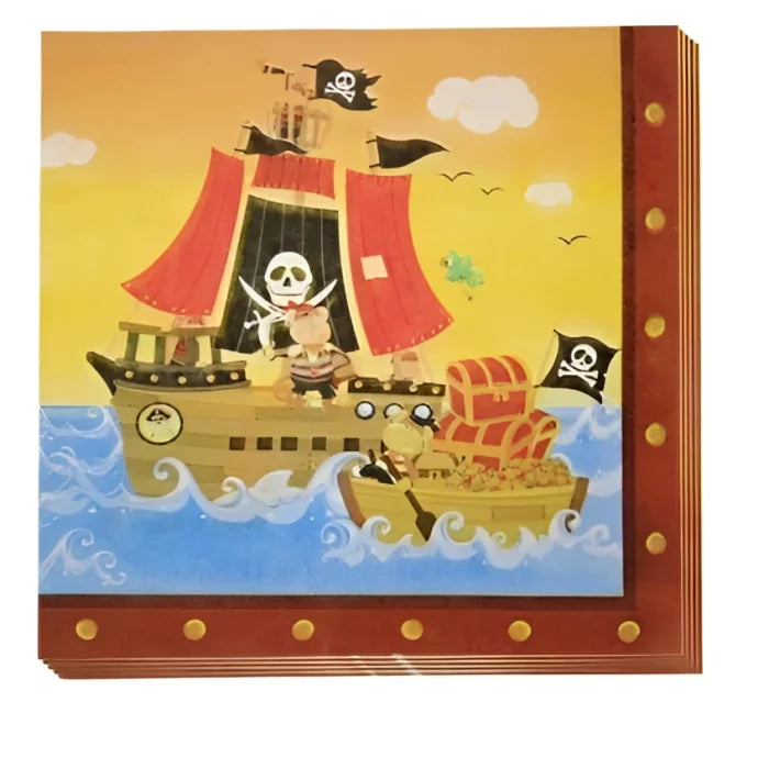 Serwetki "STATEK PIRACKI", 33x33 cm, 20 szt.