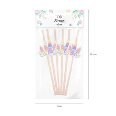 Słomki Jednorożec – 6 szt. długość 19,5 cm - Party Supplies
