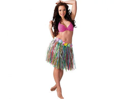 Spódnica Hawajska Wielokolorowa – 45 cm | Kwiaty + Frędzle