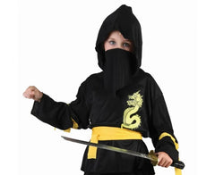 Strój Czarny Ninja dla dzieci – zestaw z maską 120 - 140 cm (6 - 10 lat) - Costumes