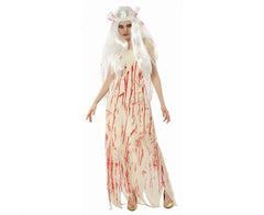 Strój dla dorosłych Krwawej Panny Młodej – sukienka i nakrycie głowy rozm. S M - Costumes