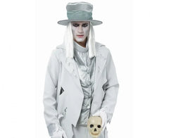 Strój dla dorosłych Upiorny Pan Młody – płaszcz kamizelka spodnie i kapelusz rozm. 52 56 (M L) - Costumes