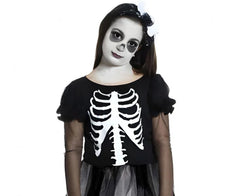 Strój dla dzieci Dziewczyna Kościotrup – sukienka na Halloween i karnawał rozm. 110/120 cm i 130/140 cm - Costumes