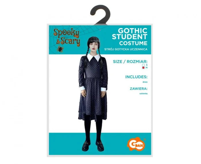 Strój Gotycka Uczennica (Wednesday Addams) dla dorosłych S–M - Costumes