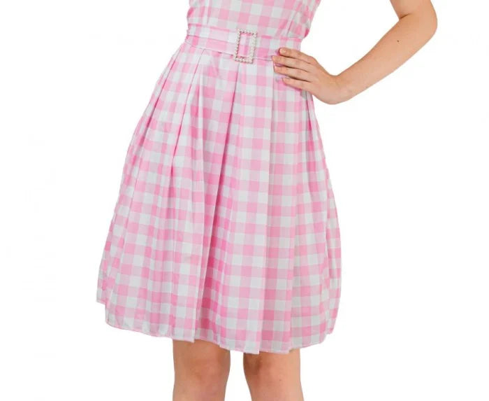 Strój Pin-Up dla Kobiet – Rozmiar S | Sukienka z Paskiem Różowy