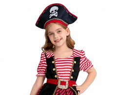 Strój Piratka dla dzieci – sukienka kapelusz i pasek 120 - 140cm (6-10 lat) - Costumes