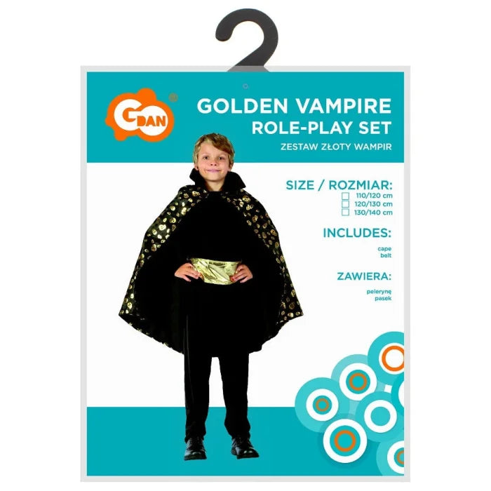 Strój Wampira złoty dla dzieci, rozm. 110/120