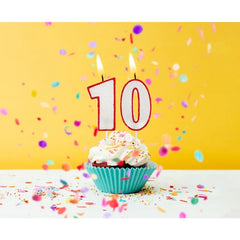 Świeczka cyfra 0 urodziny, CZERWONA brokat