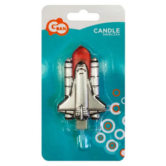 Świeczka na Tort Rakieta Kosmiczna, Metaliczna - 1 szt.