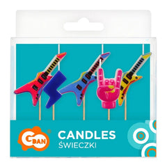 Świeczki Pikery Gitary, 5 szt.