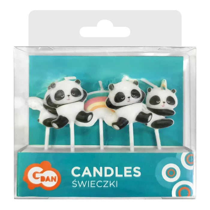 Świeczki pikery Panda, 5 szt.
