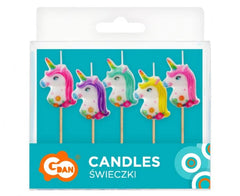 Świeczki urodzinowe pikery – jednorożce 5 szt.