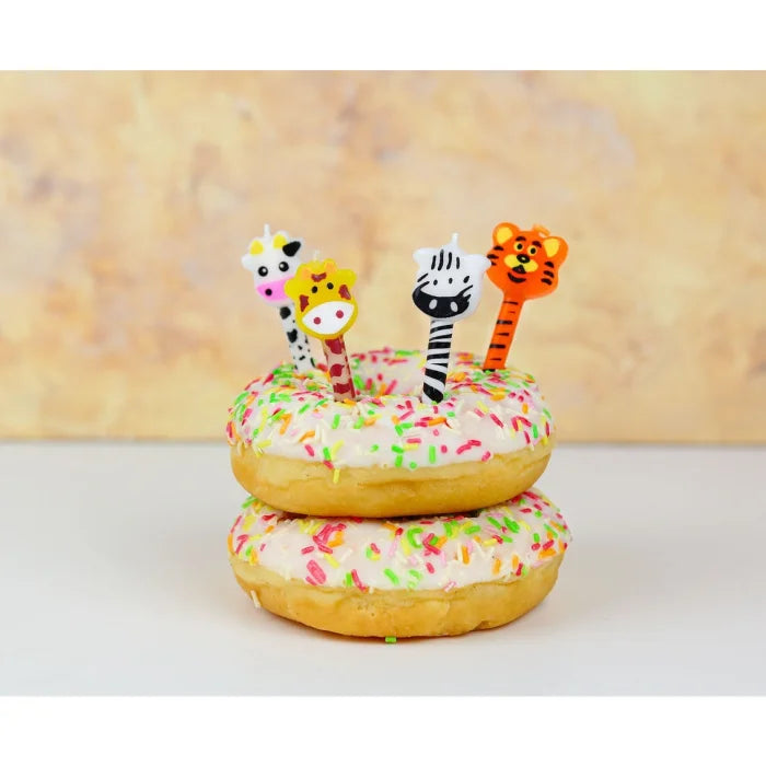 Świeczki z Główkami ZOO, 4 szt., 7 cm