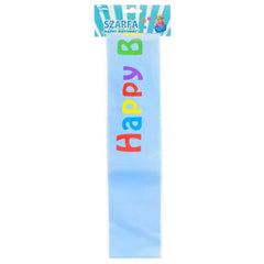 Szarfa Happy Birthday, błękitna