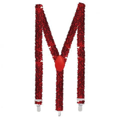 Szelki cekinowe, czerwone