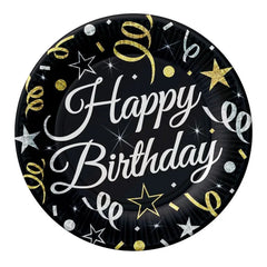 Talerzyki Papierowe "Happy Birthday" – B&C Beauty & Charm 18 cm