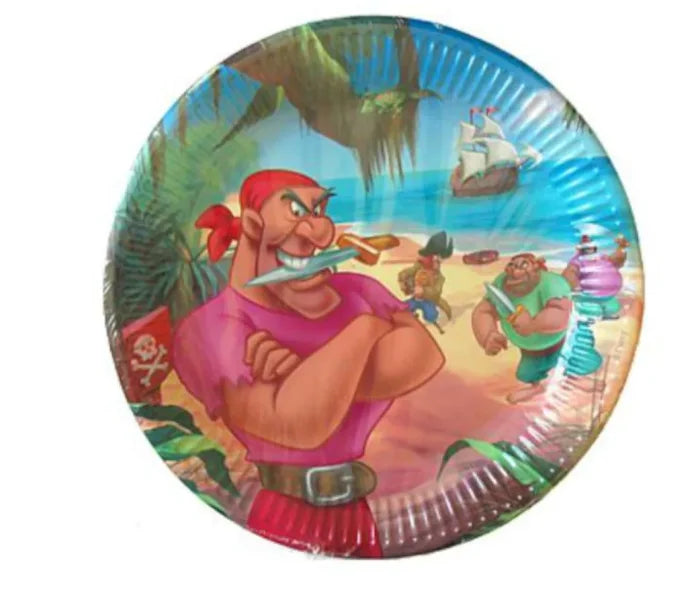 Talerzyki papierowe „Piraci” – 10 sztuk 23 cm