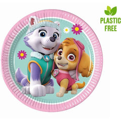 Talerzyki papierowe Psi Patrol Skye & Everest Nickelodeon , 20cm, 8 szt. plastic-free