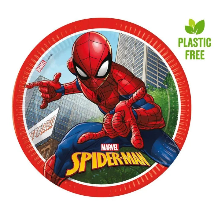 Talerzyki papierowe Spiderman Crime Fighter Marvel , next generation, 23cm, 8 szt. plastic-free