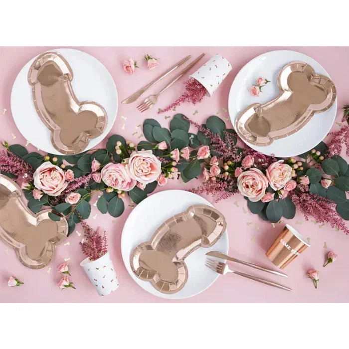 Talerzyki Same penis forever, różowe złoto, 26.5x15.5cm