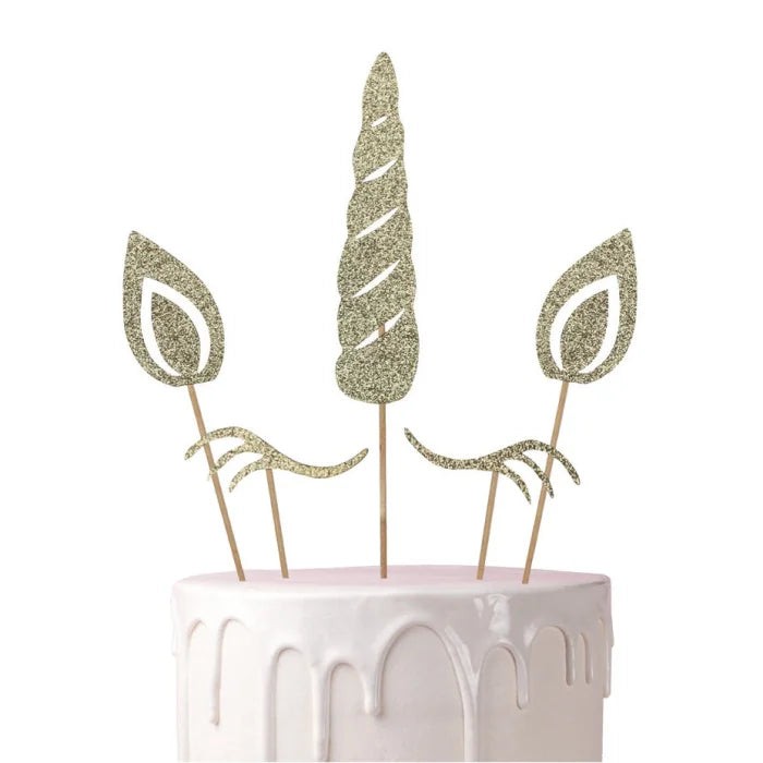Topper na Tort "Jednorożec" – Złota Magia na Twoim Torcie!