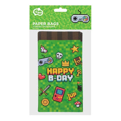 Torebki Papierowe na Cukierki "Game On" – Słodka Dekoracja Twojej Gamingowej Imprezy! 6 szt.