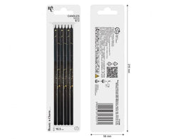 Urodzinowe świeczki na tort czarno złote – 16,5 cm 6 szt Cake Toppers