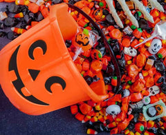 Wiaderko Uśmiechnięta Dynia na Halloween – koszyczek na cukierki 18 × 14 cm - Costume Accessories