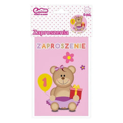 Zaproszenia na urodziny "Moje 1 Urodziny" z kopertami w różowe grochy – uroczy zestaw na pierwsze urodziny!