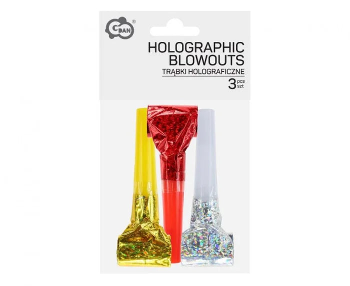 Zestaw 3 trąbek holograficznych – efektowna zabawa na każdą imprezę!