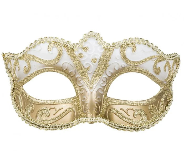 Złota maska wenecka – elegancka maska na bal i karnawał