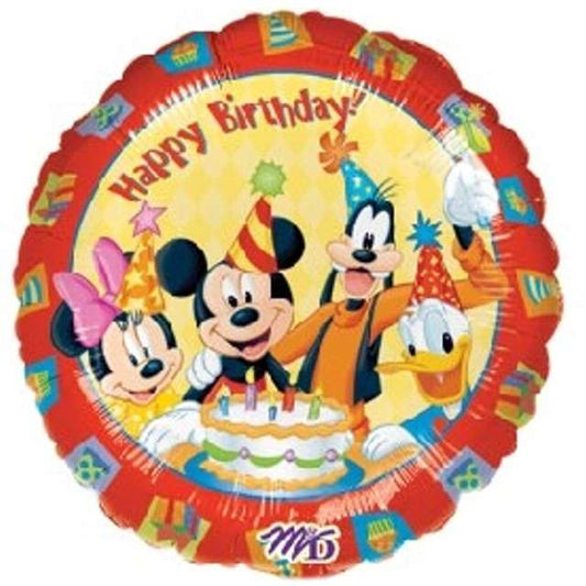 Balon foliowy "Happy Birthday Mickey i Przyjaciele", Amscan, 18", RND