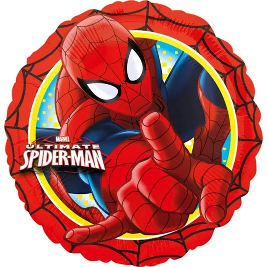 Balon foliowy okrągły Spiderman Marvel czerwony