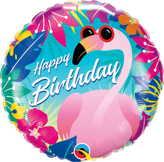 Balon foliowy 18 cali QL Happy Birthday - Flaming