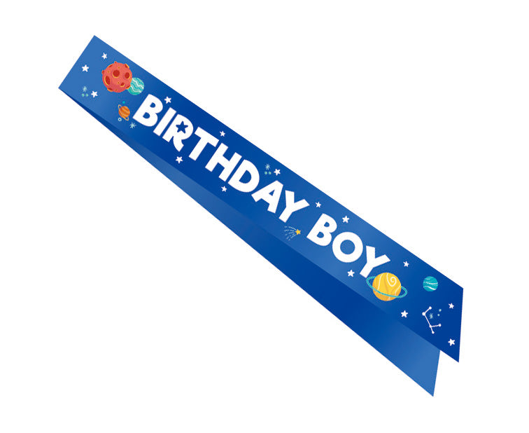 Szarfa urodzinowa Birthday Boy w Kosmosie, rozm. 10x150 cm