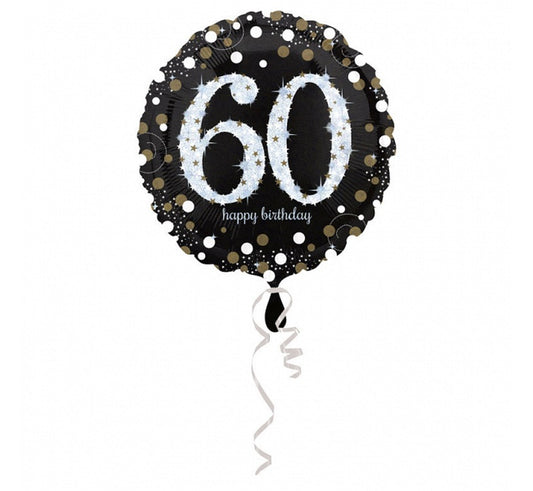 Balon foliowy Liczba 60, Sparkling Birthday 60, 43 cm