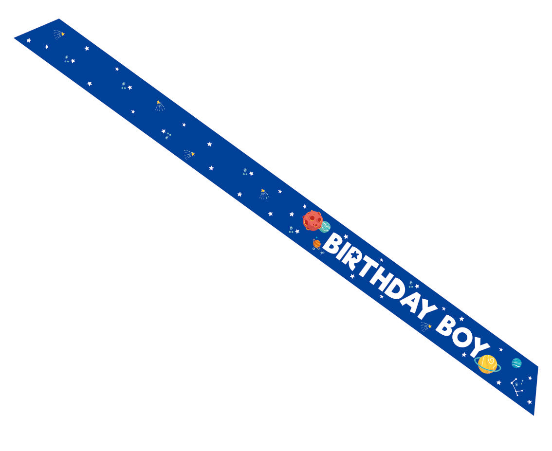 Szarfa urodzinowa Birthday Boy w Kosmosie, rozm. 10x150 cm