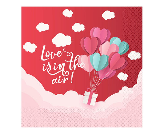 Serwetki Kolekcja Love Is In The Air (czerwone), 33x33 cm, 20 szt.