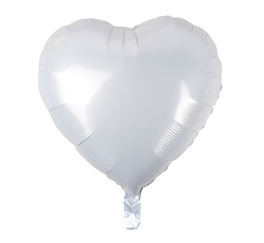 Balon foliowy SERCE, białe, 18 cali