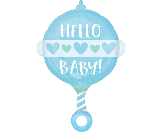 Balon foliowy CIR Hello Baby, niebieski, 43x60 cm, zapakowany