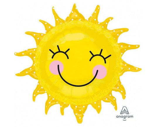 Balon foliowy SuperShape Uśmiechnięte słońce, 74x71 cm