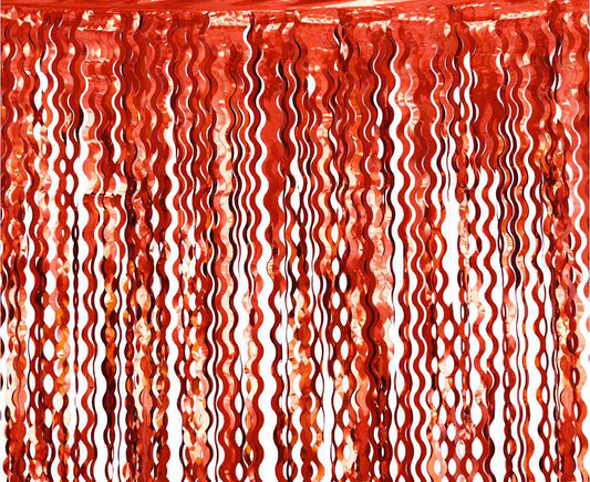 Kurtyna B&C Spirale, metaliczna czerwona, 100x200 cm