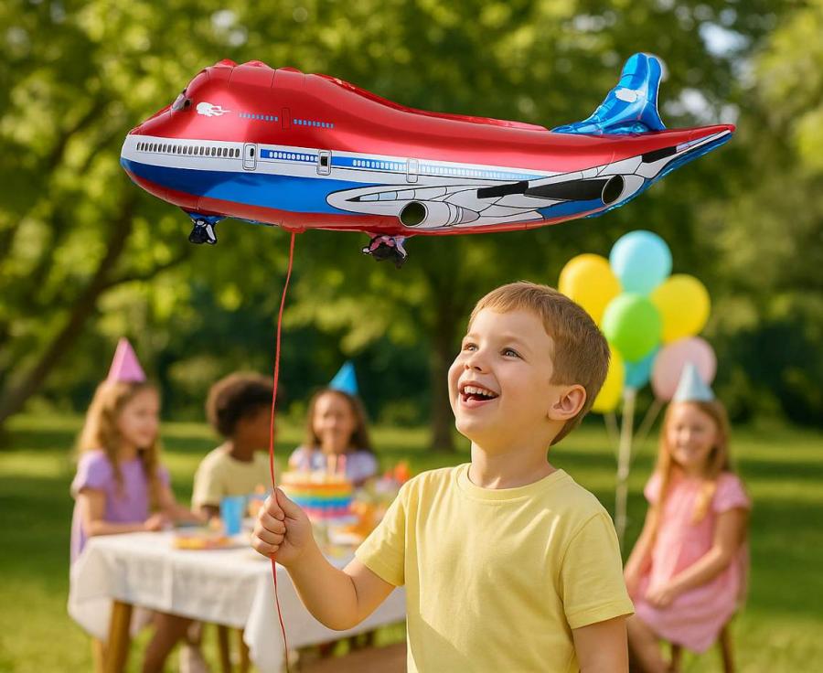 Balon foliowy czerwony samolot – 28 x 75 cm