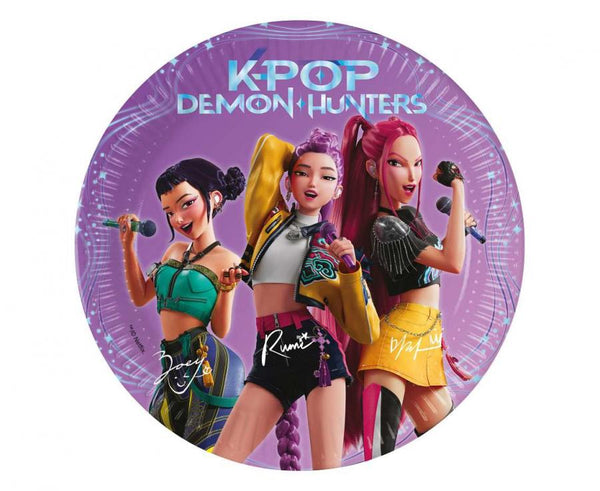 Talerzyki papierowe K-POP Demon Hunters – 20 cm, 8 szt.