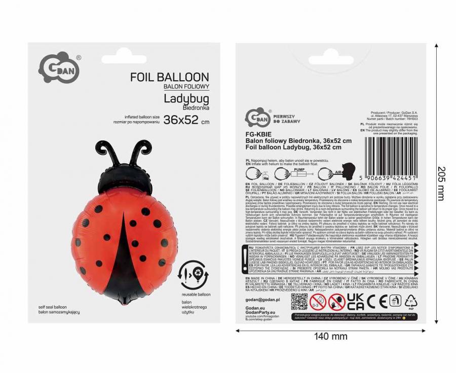 Balon foliowy Biedronka, 36x52 cm