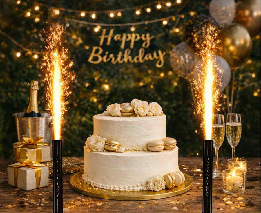 Fontanna tortowa Happy Birthday – 12 cm, 1 szt.