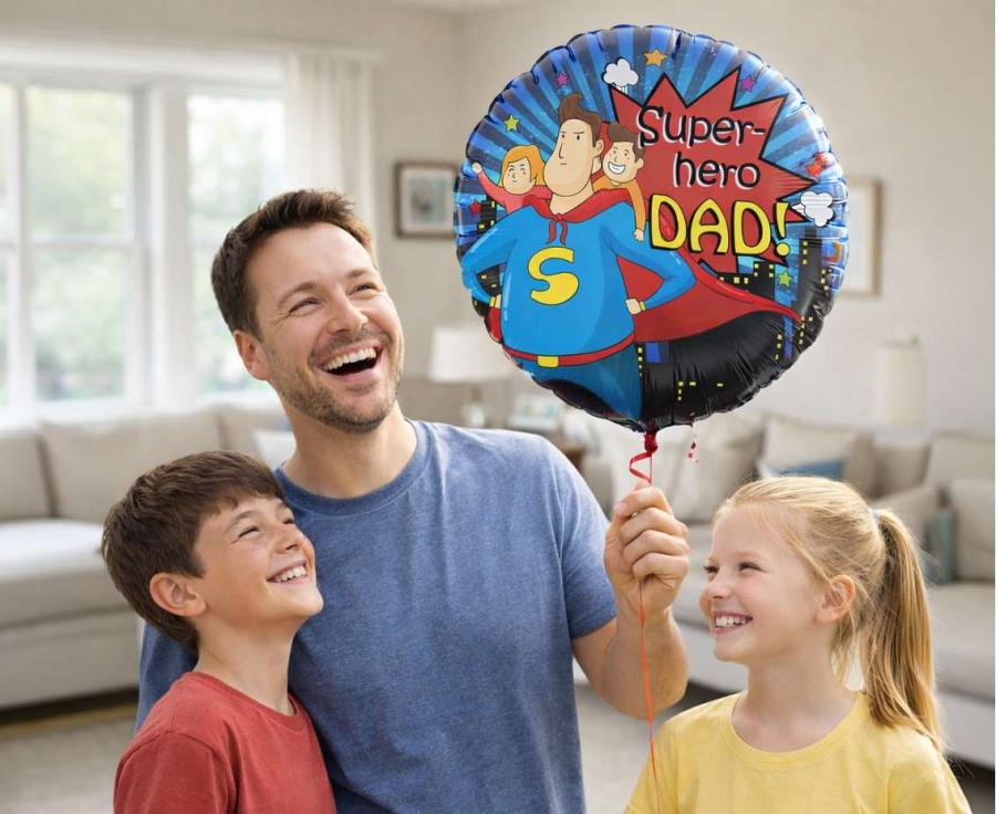 Balon foliowy 18" Tata bohater "Super Hero Dad"