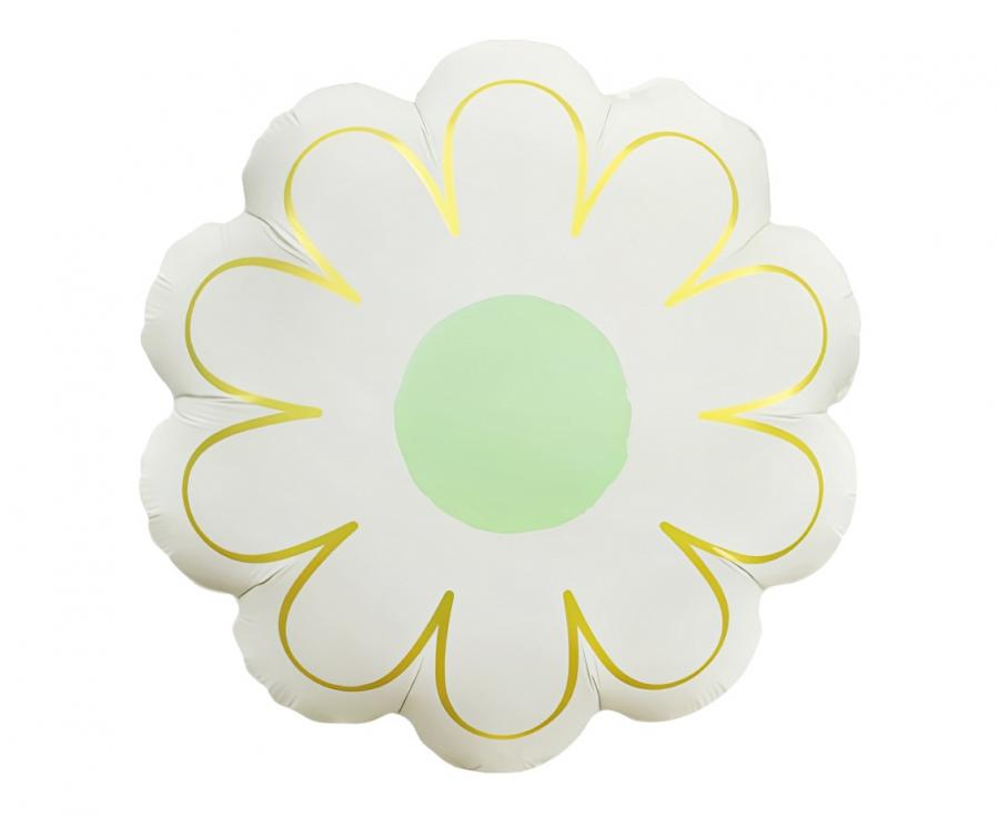Balon foliowy 18" Stokrotka, biała pastelowa